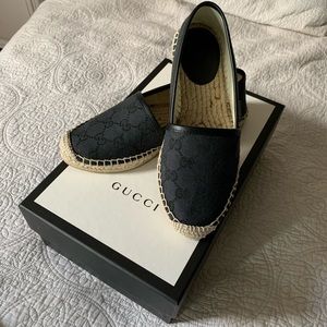 NEW Authentic Gucci Matelassé canvas espadrille